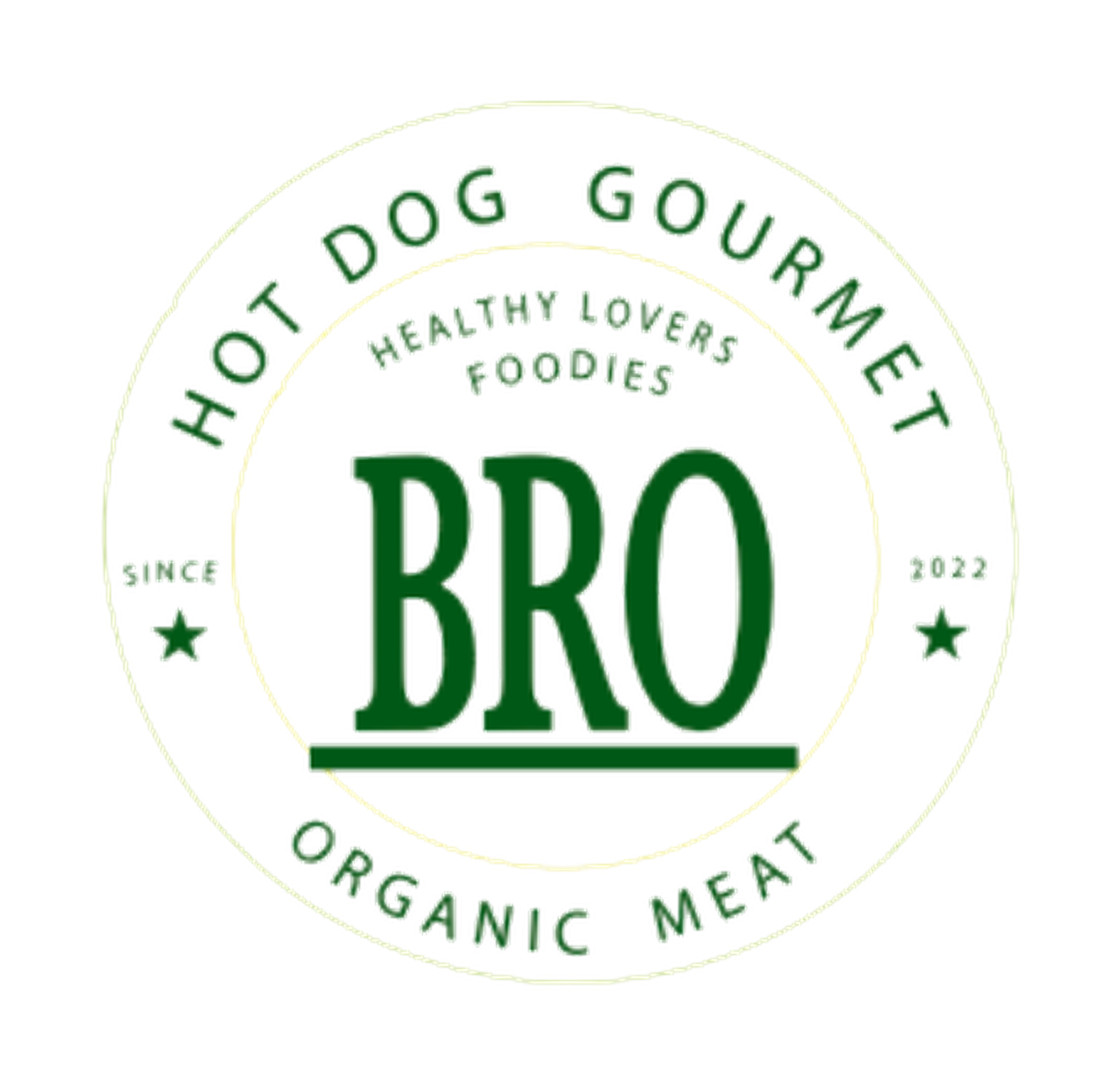 Sello BRO Hot Dog Gourmet · Organic Meat · Since 2022